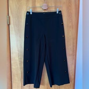 Wide Leg Cropped Pants with Button Detail by LOFT (NWOT)